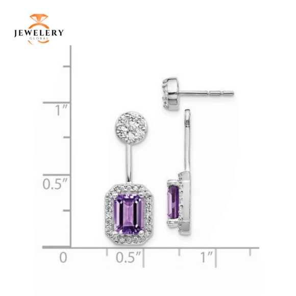14KT 4.20 CTW & .63 CTW DIAMOND OCTAGON HALO EARRINGS - Image 2