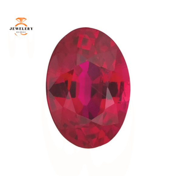 14KT GOLD 1.80 CTW RUBY & .10 CTW DIAMOND 3 STONE OVAL HALO RING - Image 6