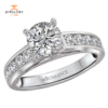 14KT 5/8 CTW Diamond Channel Set Cathedral Setting for 1 CT Round