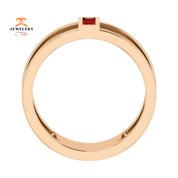 14KT GOLD 0.34 CTW BAGUETTE RUBY NEGATIVE SPACE RING - Image 2