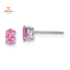 14KT GOLD 2/3 CTW OVAL PINK SAPPHIRE STUD EARRINGS
