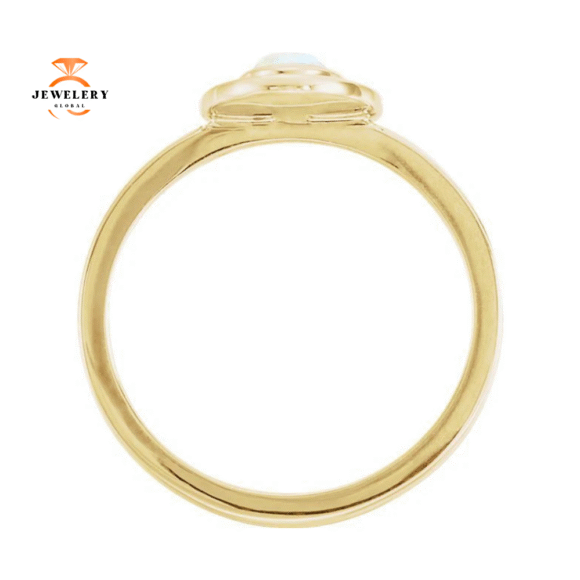 14KT GOLD 0.95 CT MOONSTONE & 1/10 CTW DIAMOND OVAL HALO RING - Image 6
