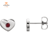 14KT GOLD 0.08 CTW GENUINE RUBY HEART EARRINGS