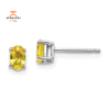 14KT GOLD 2/3 CTW OVAL YELLOW SAPPHIRE STUD EARRINGS