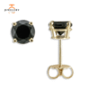 14KT 6MM Round Black Onyx Earrings