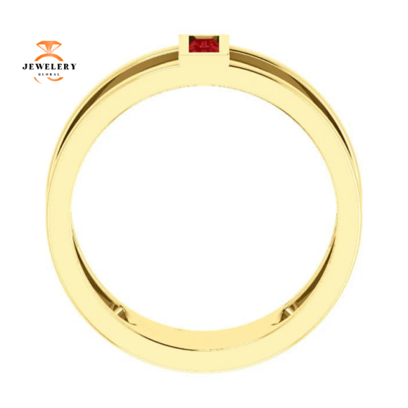 14KT GOLD 0.34 CTW BAGUETTE RUBY NEGATIVE SPACE RING - Image 10