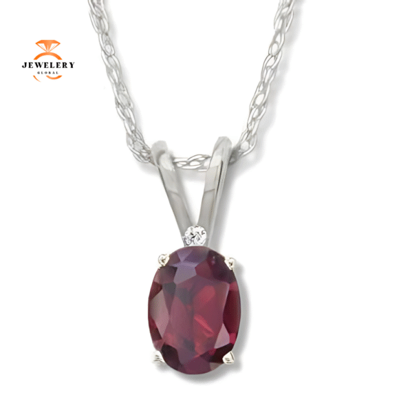 14KT GOLD 0.60 CTW RUBY & DIAMOND NECKLACE