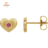14KT GOLD 0.08 CTW PINK TOURMALINE HEART EARRINGS