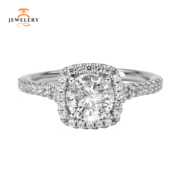 14K WHITE GOLD 1.38CTW DIAMOND CUSHION RING - Image 2