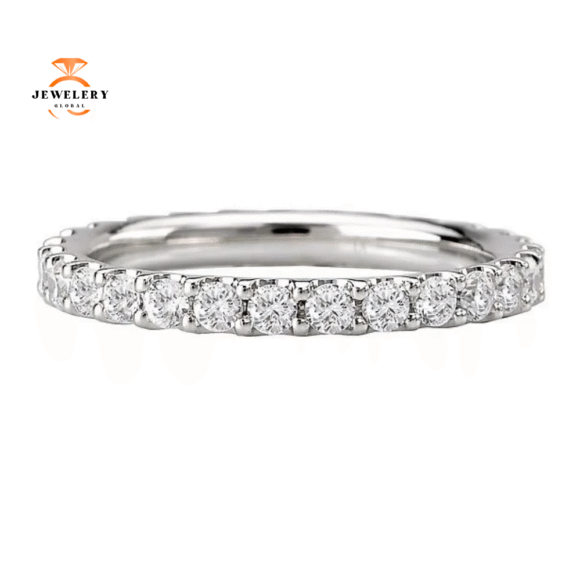 14KT GOLD 3/4 CTW ROUND DIAMOND 4/5 ETERNITY BAND