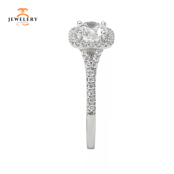 14K WHITE GOLD 1.38CTW DIAMOND CUSHION RING - Image 4