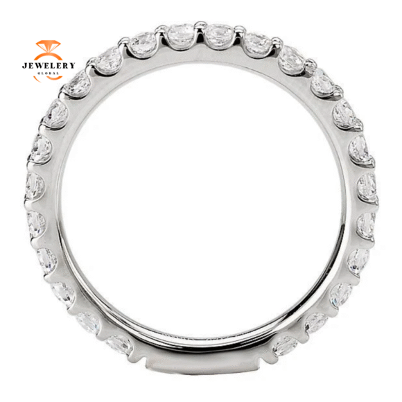 14KT GOLD 3/4 CTW ROUND DIAMOND 4/5 ETERNITY BAND - Image 2