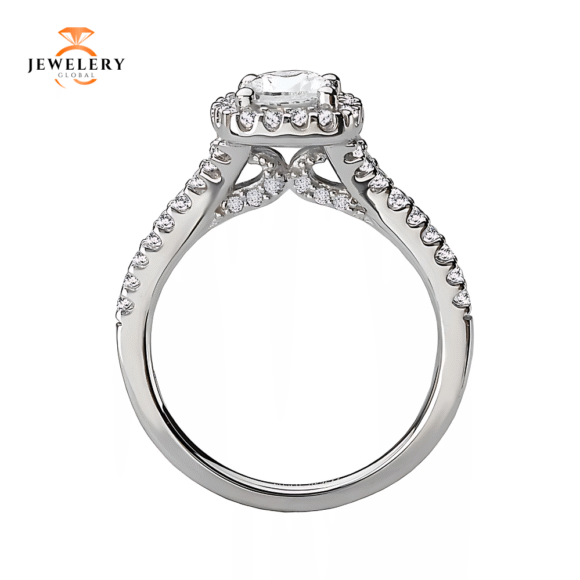 14K WHITE GOLD 1.38CTW DIAMOND CUSHION RING - Image 3