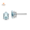 14KT GOLD 1.40 CTW OVAL AQUAMARINE EARRINGS