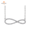 14K WHITE GOLD 1/4 CTW DIAMOND INFINITY-INSPIRED 16-18" NECKLACE