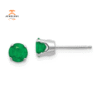 14KT GOLD 1.00 CTW ROUND EMERALD EARRINGS