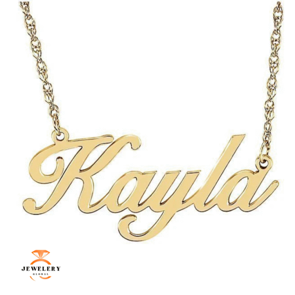 14KT GOLD PERSONALIZED NAMEPLATE NECKLACE - Image 2