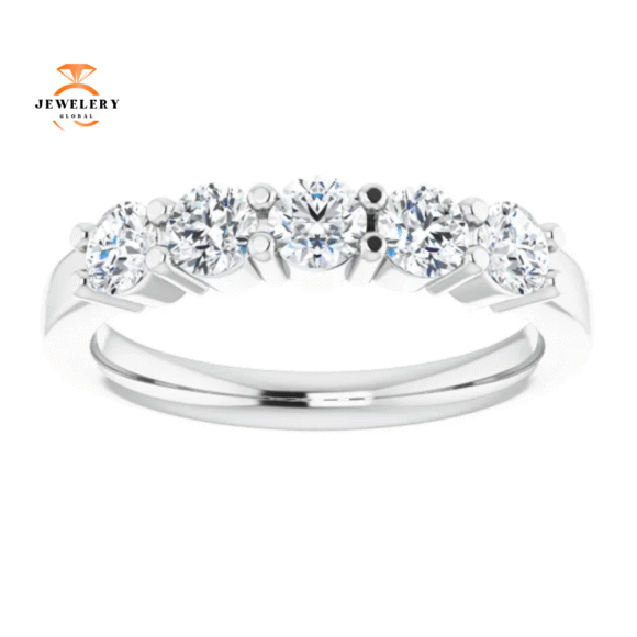 14KT Gold 3/4 CTW Round Diamond 5 Stone Band - Image 3