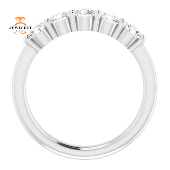 14KT Gold 3/4 CTW Round Diamond 5 Stone Band - Image 2