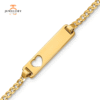 14KT CURB LINK CHILDREN'S HEART ID BRACELET