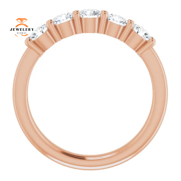 14KT Gold 3/4 CTW Round Diamond 5 Stone Band - Image 8