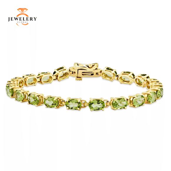 14K YELLOW GOLD 9 CARAT TOTAL WEIGHT PERIDOT BRACELET