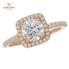 14KT 1/4 CTW DIAMOND SQUARE HALO MOUNTING FOR 1 CT ROUND