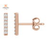 14KT Gold Vertical Bar 1/10 CTW Diamond Earrings