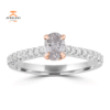 14KT WHITE GOLD 0.74 CTW LIGHT PURPLISH PINK DIAMOND ACCENT RING
