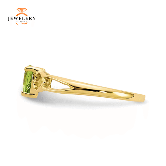 10KT GOLD POLISHED PERIDOT BIRTHSTONE RING - Image 8