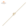 14K YELLOW GOLD TEXTURED & POLISHED MOON ANKLET