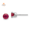 14KT GOLD 1.40 CTW ROUND RUBY STUD EARRINGS
