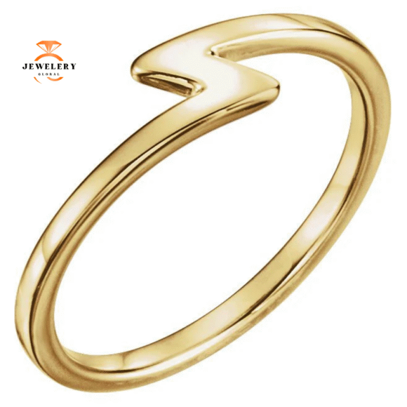14KT GOLD NOTCHED STACKABLE RING - Image 5