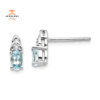 14KT GOLD 0.40 CARAT OVAL AQUAMARINE & DIAMOND EARRINGS