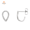 14KT GOLD 0.20CTW DIAMOND GEOMETRIC J-HOOP EARRINGS