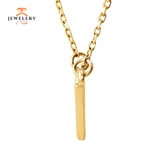 14KT GOLD PETITE "V" NECKLACE - 16.5" - Image 2