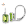 14KT GOLD 2.00 CTW EMERALD PERIDOT LEVERBACK EARRINGS