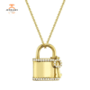 14KT GOLD 0.21 CTW DIAMOND LOCK & KEY NECKLACE