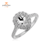 14KT .59 CTW Diamond Halo Setting for .75 CT Pear Shape