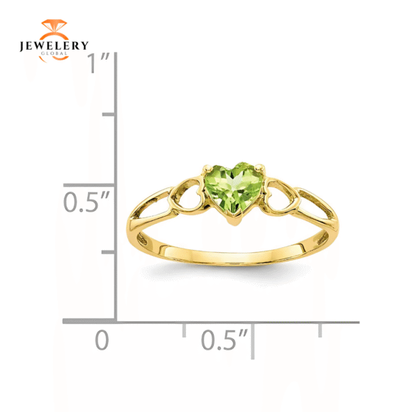 10KT GOLD POLISHED PERIDOT BIRTHSTONE RING - Image 10