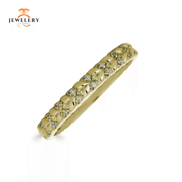 14KT 0.10CTW ROUND DIAMOND CHEVRON FASHION RING