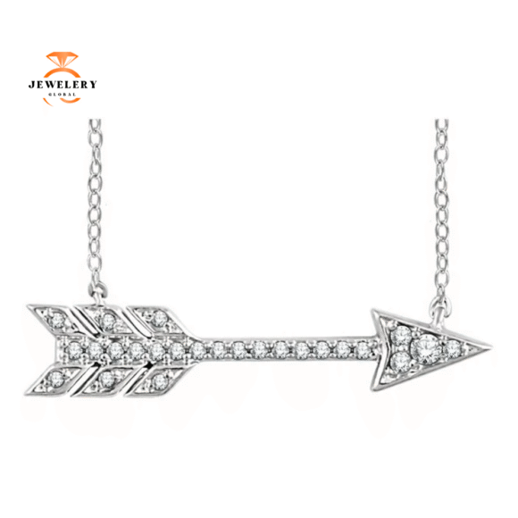 14KT Gold 1/10 CTW Diamond Arrow Necklace