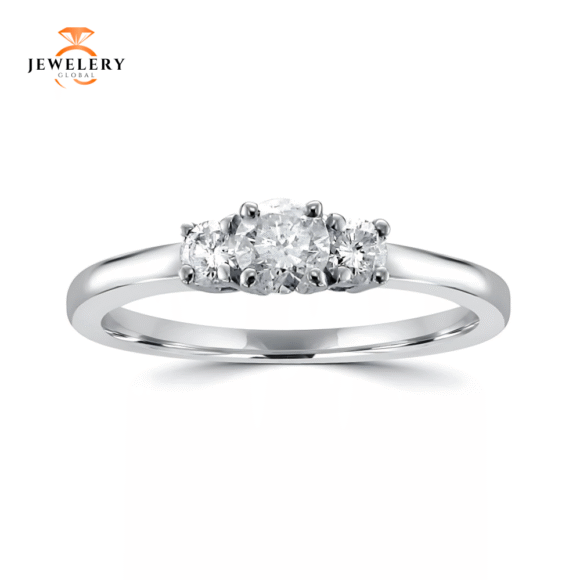 14KT 0.47CT 3 Round Diamond Ring