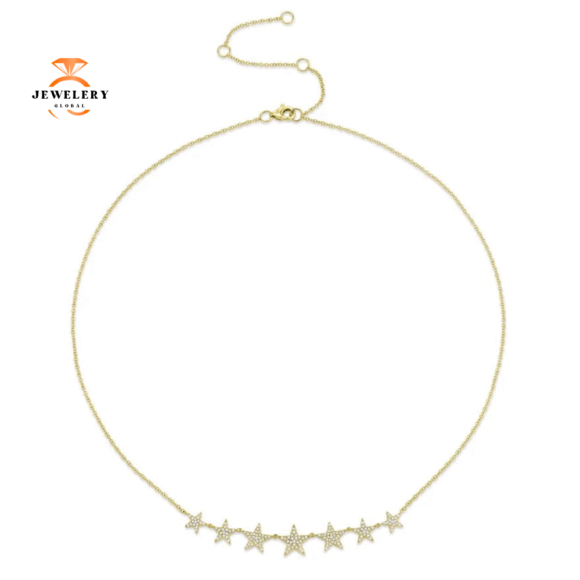 14KT Gold 0.35 CTW Diamond Star Necklace