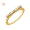 14KT GOLD 1/10 CTW DIAMOND BAR RING
