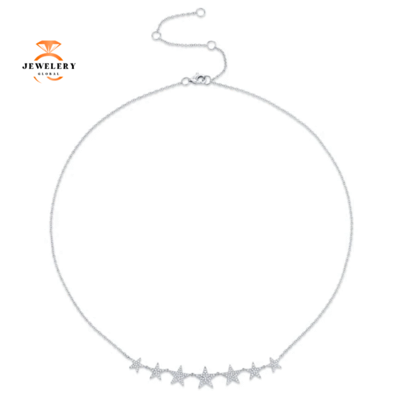 14KT Gold 0.35 CTW Diamond Star Necklace - Image 2