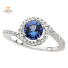 14KT ROUND TANZANITE & DIAMOND RING