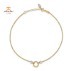 14KT Two-Tone Gold Circle and Bead Anklet