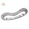 14KT White Gold .09 CTW Vintage Curved Engraved Wedding Band