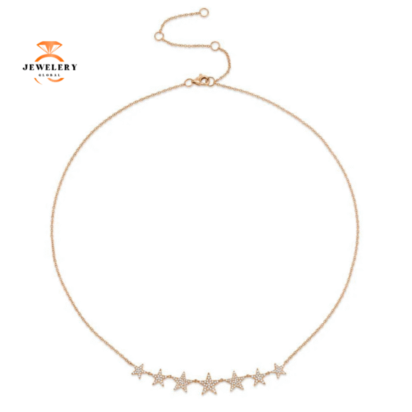14KT Gold 0.35 CTW Diamond Star Necklace - Image 3